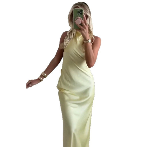 Get 50% Off Today, Golden Aura Satin Dress 💕