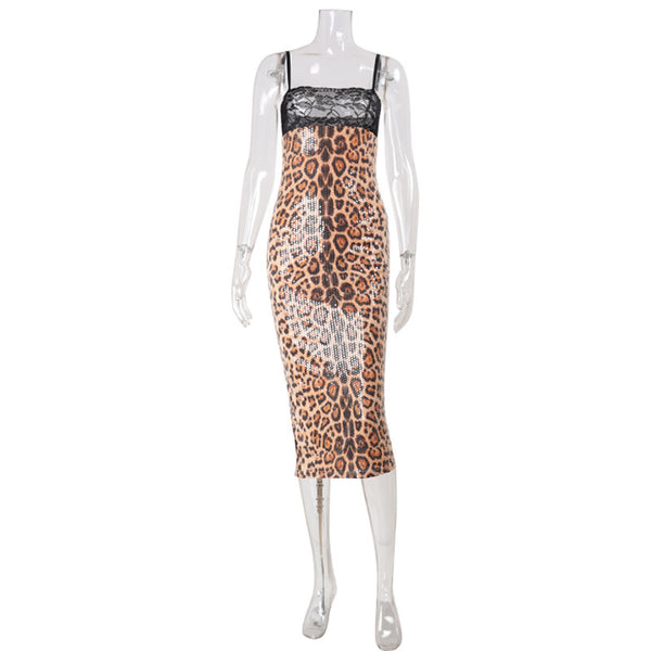 Get 50% Off Today, Leopard Lace Midi Dress 💕